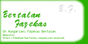 bertalan fazekas business card